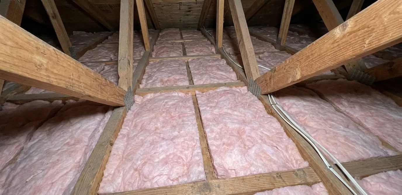 The same Tucson attic after rodent cleanup — fresh insulation and sealed vents